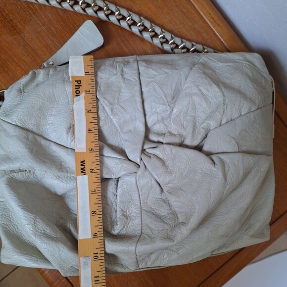 Guess Leather Hobo Slouchy Studded Ruched Metal Chain Bold Edgy Y2K - Picture 11 of 16